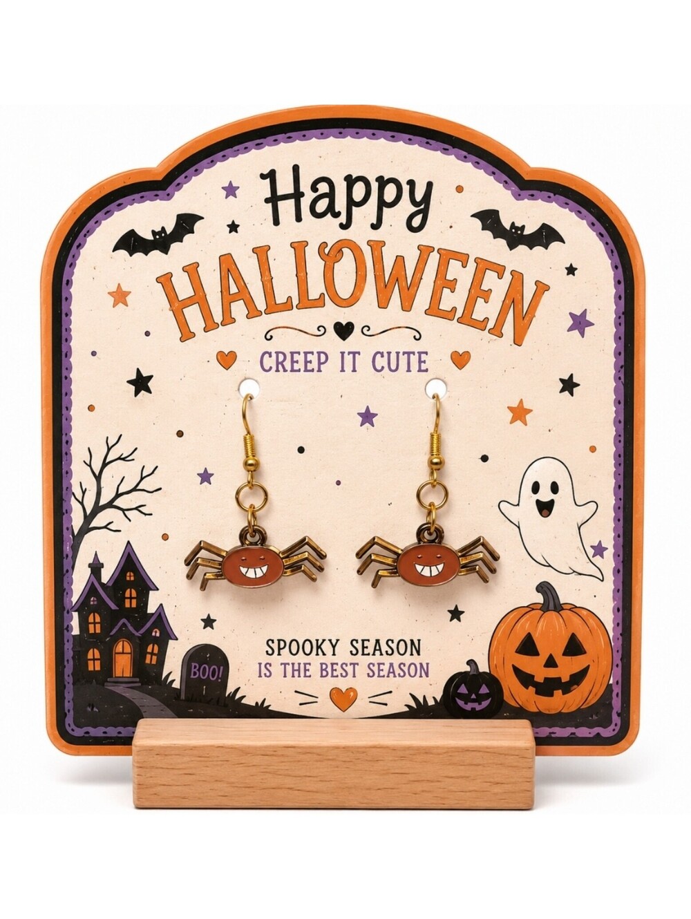 Spooky Scary Creepy Crawly Halloween Spider Dangle Drop Hypoallergenic Earrings